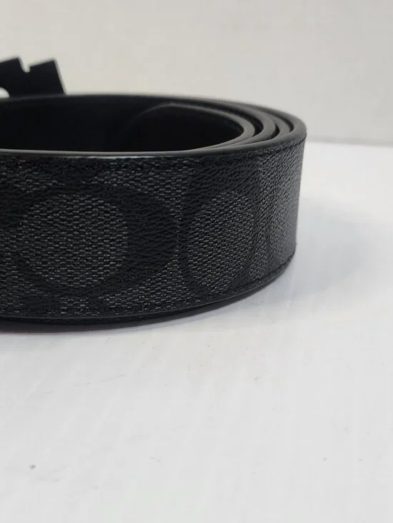 Coach Unisex Black Logo Dress Belt Adjustable Buckle Size 42 Designer New! - Picture 6 of 12